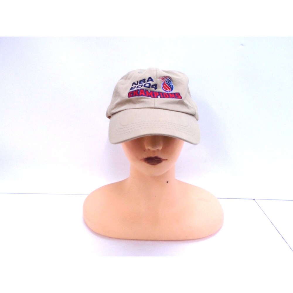 Vintage Detroit Pistons 2004 NBA Champions Tan Adjustable Hat Headmost Cotton